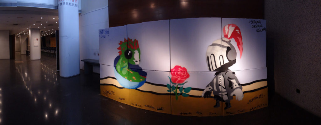 Graffiti artístico taller Blanquerna Barcelona, formación arte urbano, Rebobinart