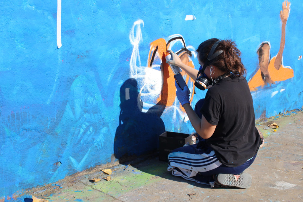 IMG_6936 WOMART Jam arte urbano España, mural colectivo mujeres terminado, Rebobinart 2023