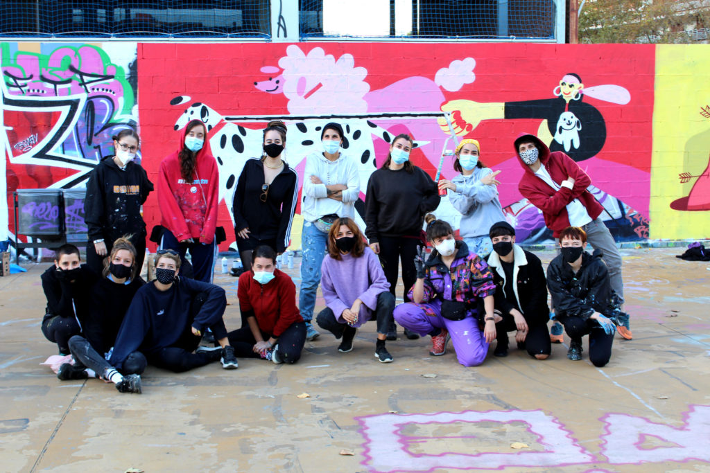 IMG_6943 WOMART Jam arte público, instalación mural final Barcelona, Rebobinart 2023