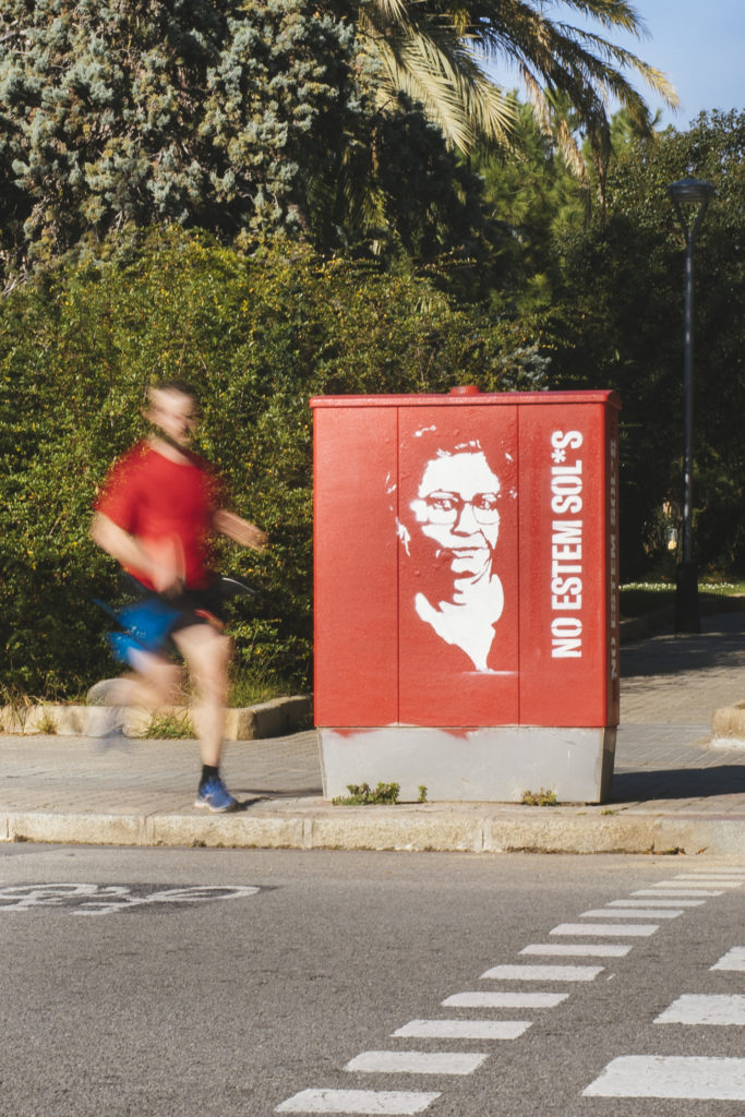 Detalle del mural – Murs Silenciats, Barcelona, intervención artística, Rebobinart 2021