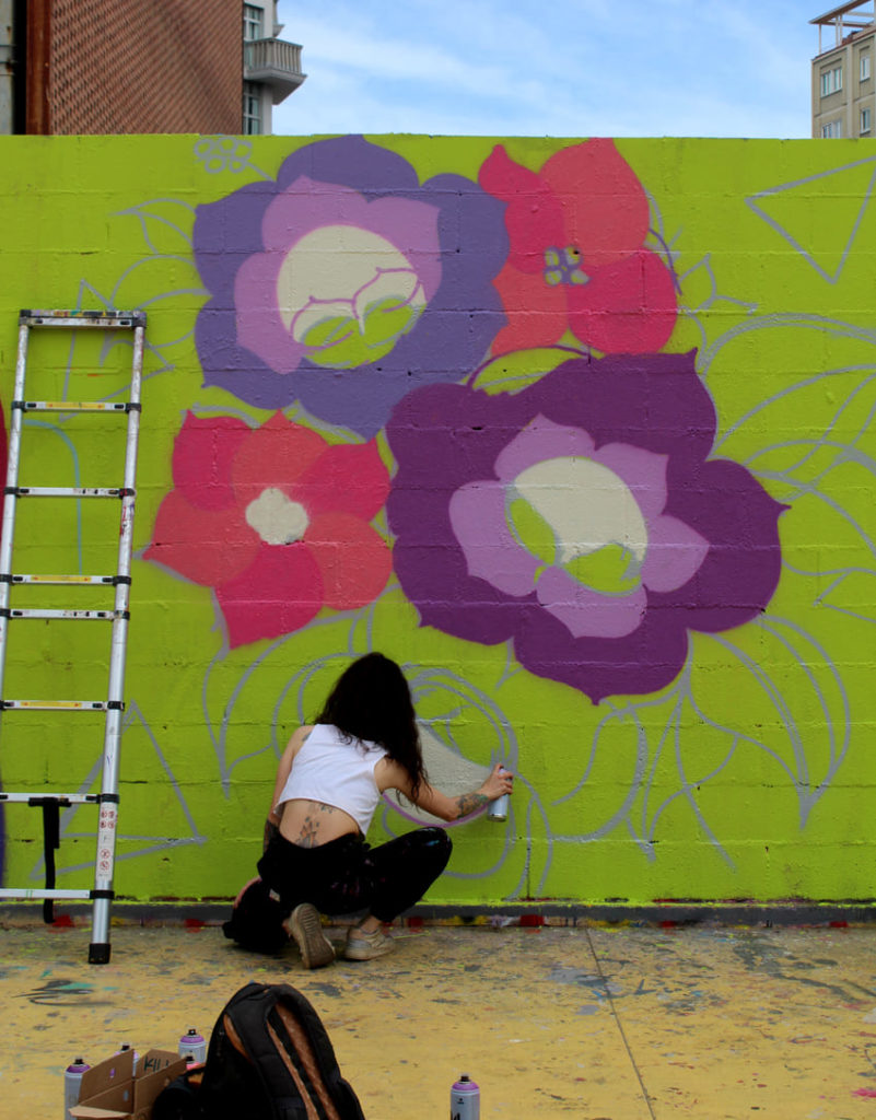 Arte urbano social LOGOART JAM, lettering logos street art festival, Rebobinart