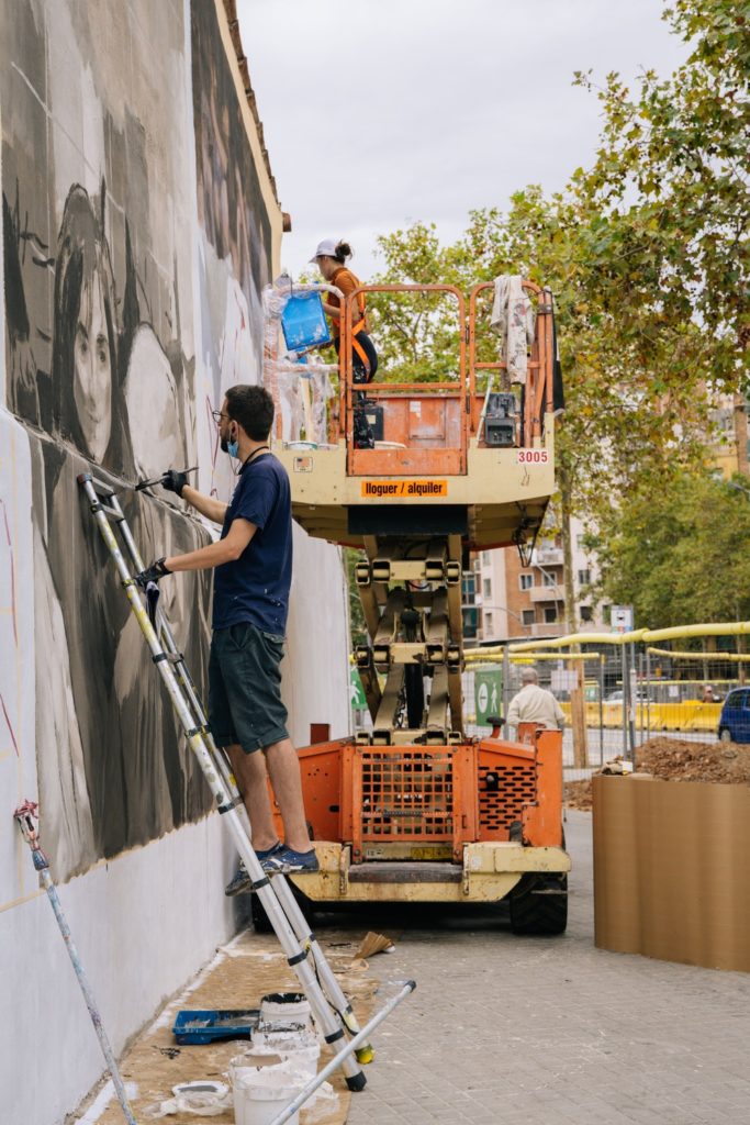 Detalle del mural de Elisa Capdevila, Miquel Wert – Mural de la Gente Mayor by Elisa Capdevila i Miquel Wert, Barcelona, mural de gran formato, foto 68, Rebobinart 2021