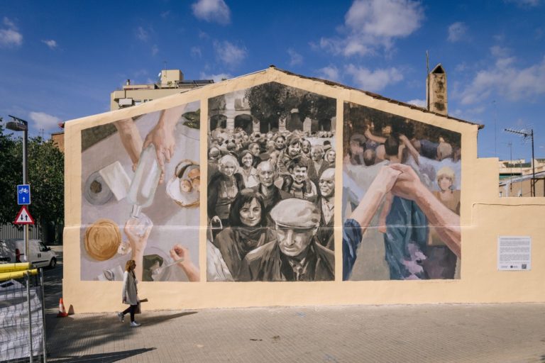 Mural by Elisa Capdevila, Miquel Wert – Mural de la Gent Gran by Elisa Capdevila & Miquel Wert, Barcelona, artistic commission, Rebobinart 2021