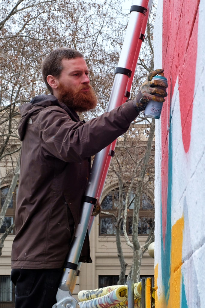 Stories4 Vista general del mural – TRAVEL THE WALL X THIJS LANSBERGEN, Barcelona, mural corporativo, Rebobinart 2022
