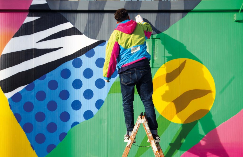 Dante 2 Fotografía del mural – Wall Lab by Dante Arcade, Barcelona, intervención artística, Rebobinart 2022