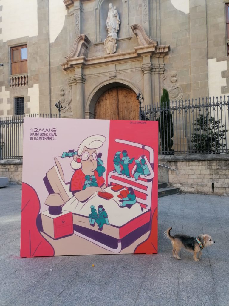 COIB VIC (11) Fachada con el mural – Día Internacional de la Enfermería x COIB, Barcelona, arte urbano en Barcelona, Rebobinart 2022