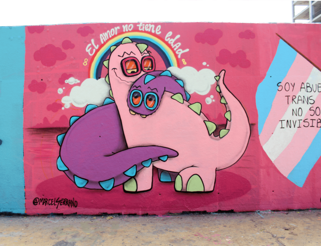Marcel Grafismo urbano LGTBIQ+ JAM Wallspot, street art colectivo inclusivo, Rebobinart