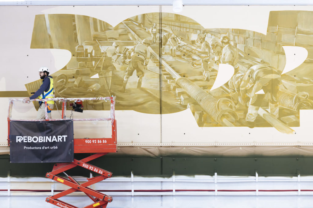 adif-rebobinart-estacio-sant-andreu-comtal-mural-art-urba-miquel-wert-roc-blackblock-dia-4 (54) Intervención urbana Roc Blackblock Miquel Wert – ADIF Sant Andreu Barcelona, Rebobinart