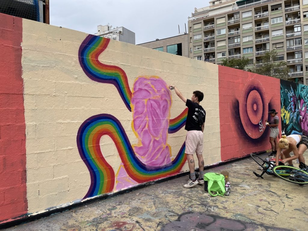 Detail of an artwork from the activity – LGTBIQ+ JAM WALLSPOT, Barcelona, contemporary mural, Rebobinart 2023