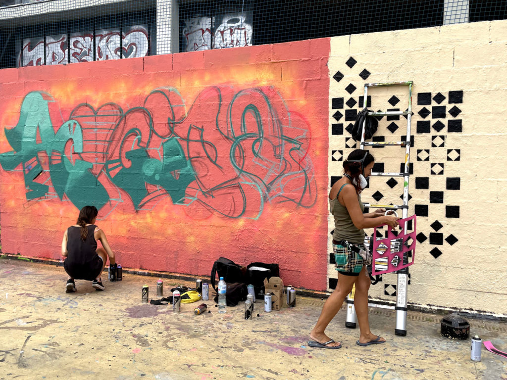 Detail of an artwork from the activity – LGTBIQ+ JAM WALLSPOT, Barcelona, public space mural, Rebobinart 2023