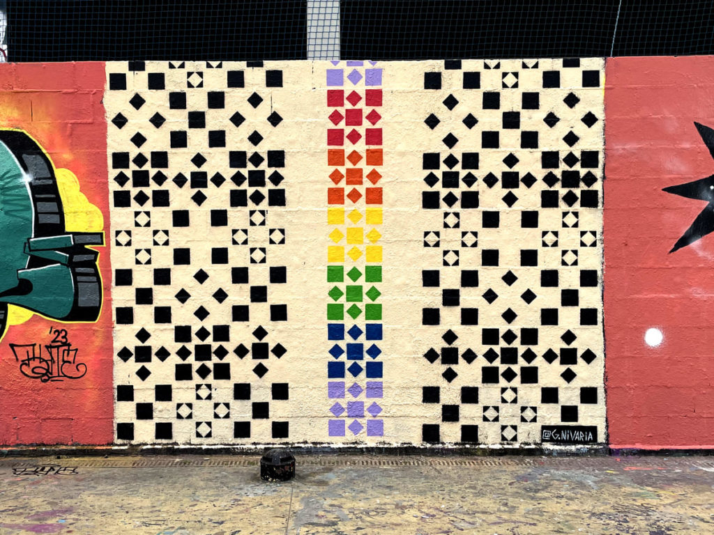Painting in progress during the activity – LGTBIQ+ JAM WALLSPOT, Barcelona, urban art, photo 81, Rebobinart 2023
