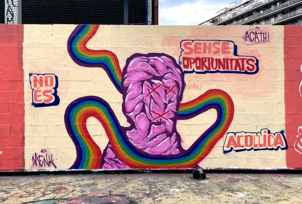 Painting in progress during the activity – LGTBIQ+ JAM WALLSPOT, Barcelona, public art, photo 87, Rebobinart 2023