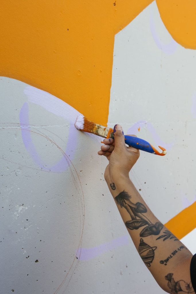 DSC_1219 Proceso de creación del mural – Mural al parque de La Torrassa, Parc de La Torrassa, L'Hospitalet de Llobregat, mural contemporáneo, Rebobinart 2023
