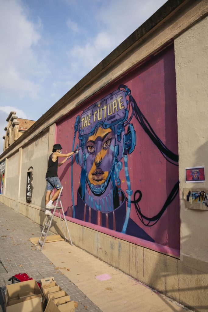 DSC_4144 Mural – Wall Lab La Model 2023, Barcelona, comisión artística, Rebobinart 2023