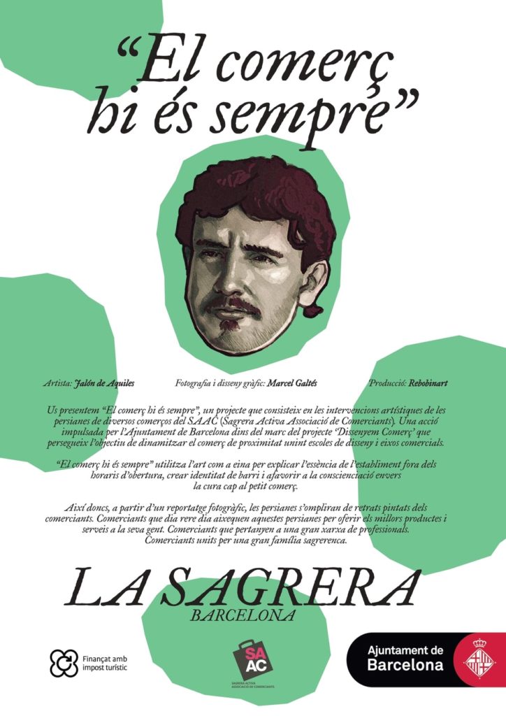 CARTEL_GENERAL_V4-3_page-0001 Vista general del mural – El comercio siempre está, La Sagrera, Barcelona, intervención urbana, Rebobinart 2023