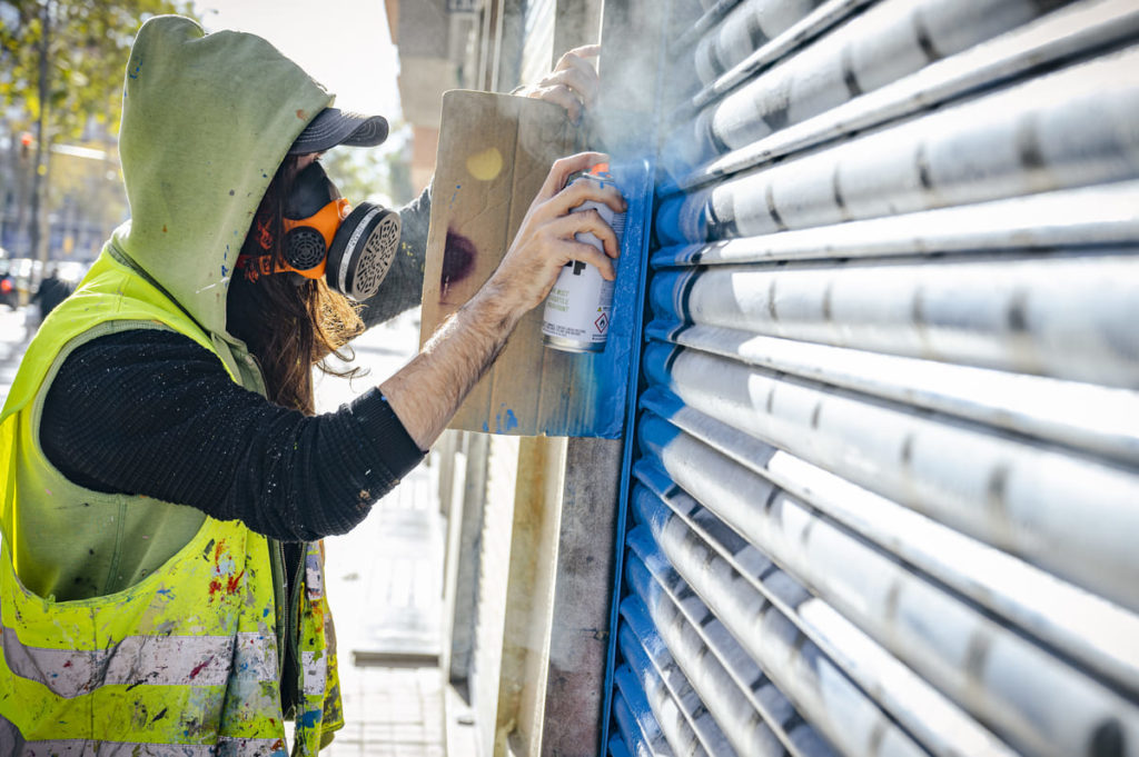 _DSC9202 Fotografía del mural – El comercio siempre está, La Sagrera, Barcelona, grafismo urbano, Rebobinart 2023