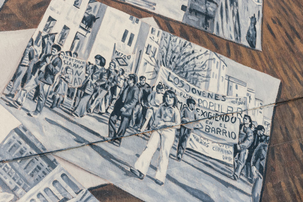 Figures del mural Memòria viva de Nou Barris de Mariana Santos, art urbà Nou Barris, 2025