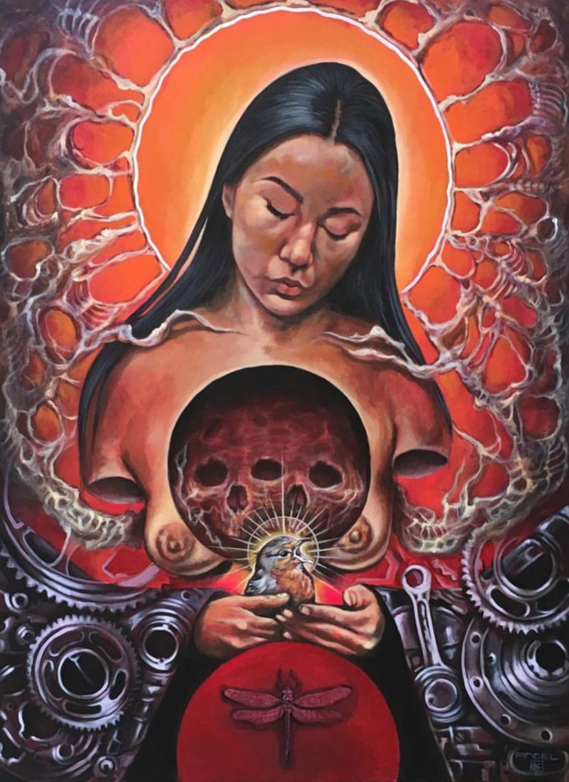 Felipe Pincel, del tatuatge i la il·lustració a la pintura: obra de taller de l'artista xilè