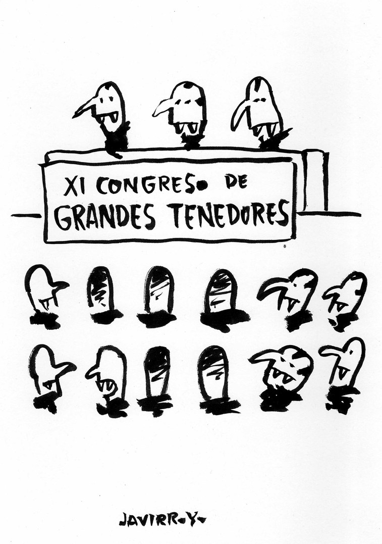 Dibuix de Javirroyo: voltors al XI Congrés de grans tenidors