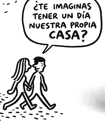 Dibuix de Javirroyo: una parella camina i es pregunta «¿Te imaginas tener un día nuestra propia casa?»