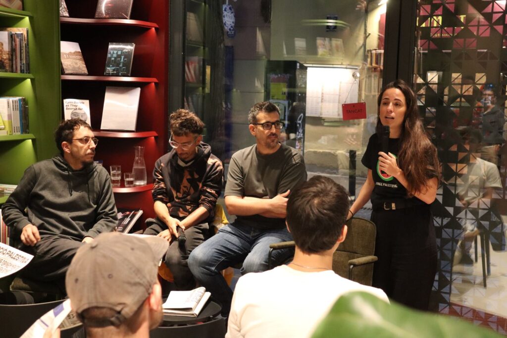 diari-accio-palestina-conversa-finestres-palestina Conversa de presentació del diari Acció Palestina amb The PostTraumatic, Jiser i la Fundació Ferrer, Llibreria Finestres Palestina, Barcelona, Rebobinart 2026