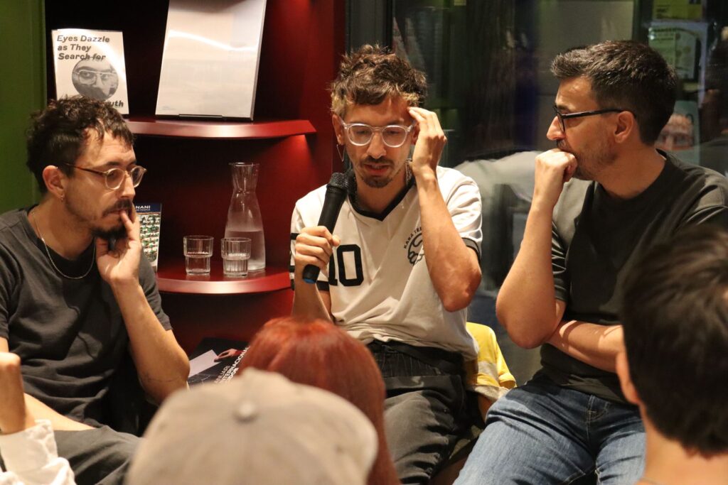 diari-accio-palestina-taula-presentacio-gracia Taula de la presentació del diari Acció Palestina a la Llibreria Finestres Palestina, Gràcia, Barcelona, Rebobinart 2026