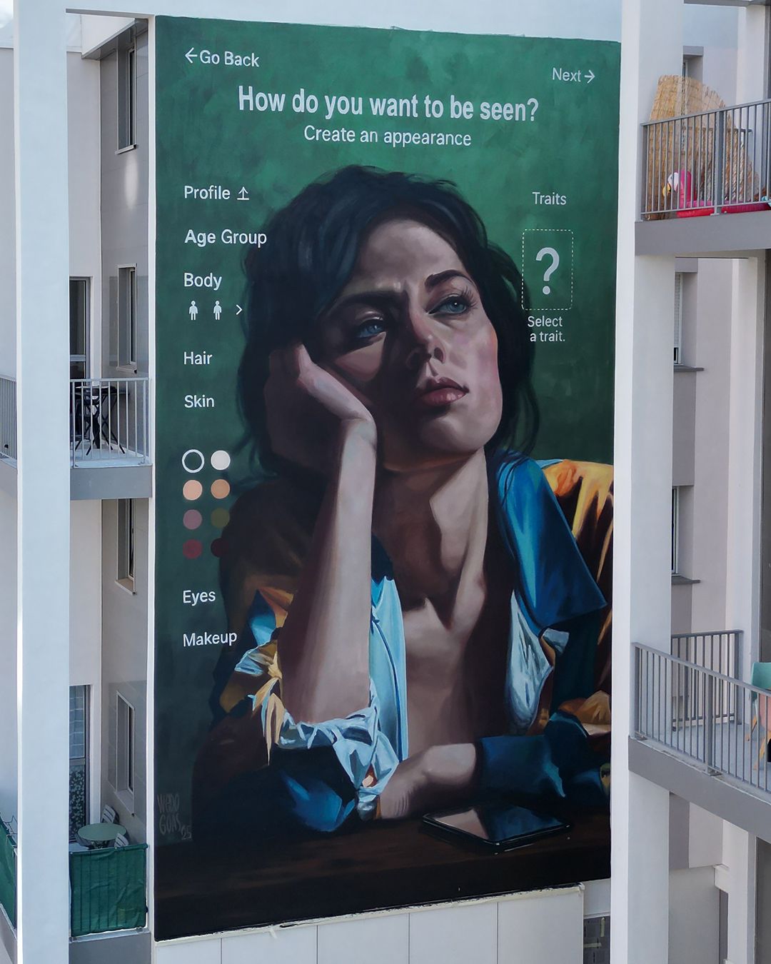 How do you want to be seen?, mural de WeDo Goás sobre la imatge i la identitat a l'era digital i de la intel·ligència artificial